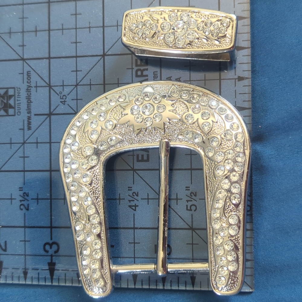 Women's Large buckle rhinestone Shines